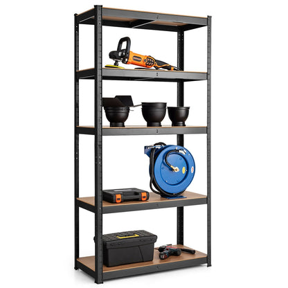 35.5 x 71 Inch Adjustable 5-Layer 2000 lbs Capacity Tool Shelf, Black at Gallery Canada