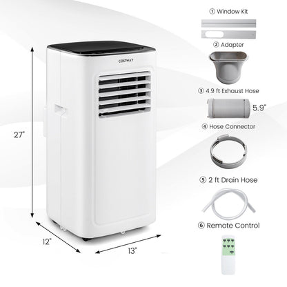 3-in-1 9000 BTU Air Conditioner with Dehumidifier and 24H Timer, White at Gallery Canada