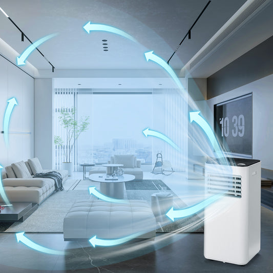 Portable Air Conditioner, 10000 BTU, Fan Dehumidifier Sleep Mode, White Portable Air Conditioners White at Gallery Canada