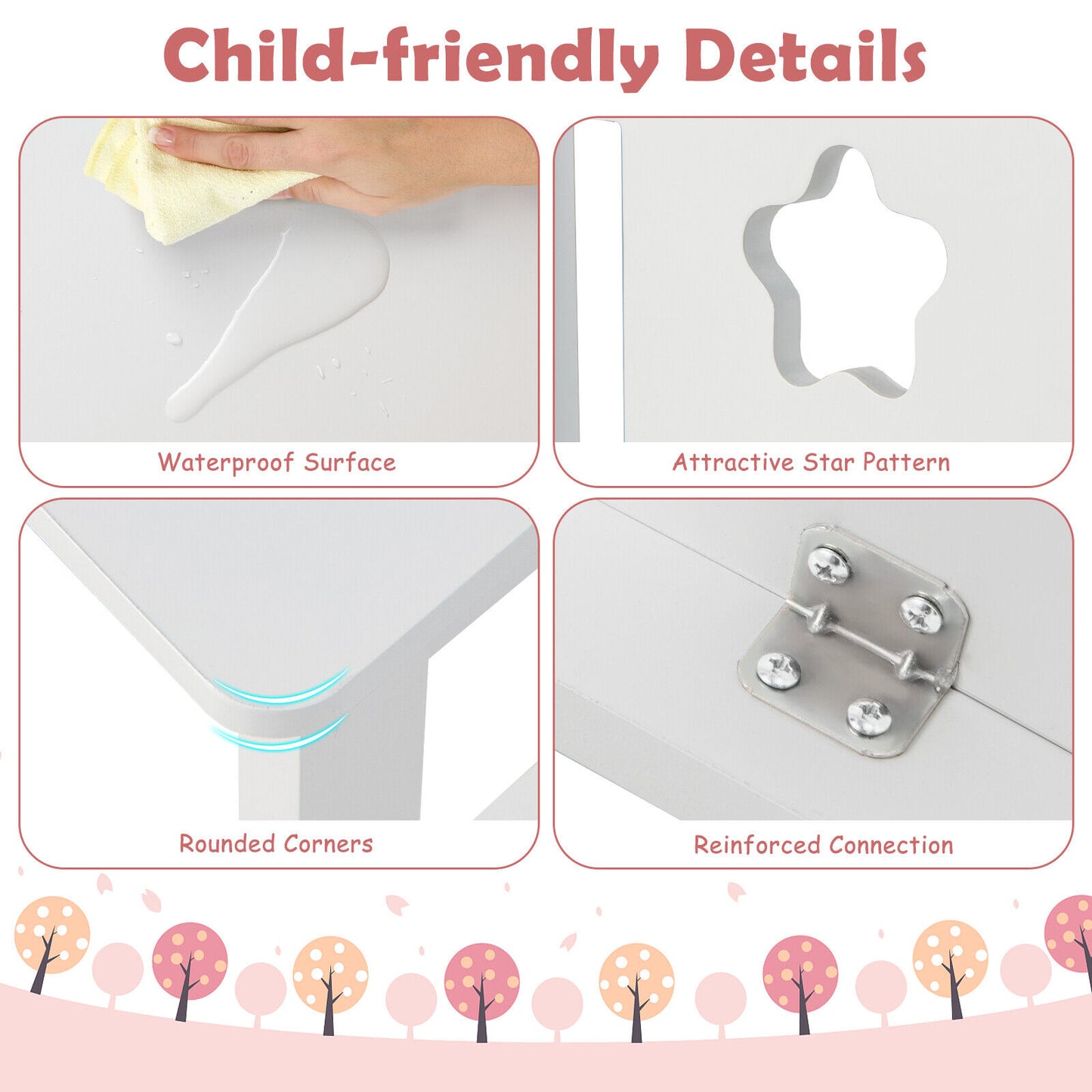 Kids Desk And Chair Set With Hutch, Bulletin Board, White Kids Table & Chair Sets at Gallery Canada