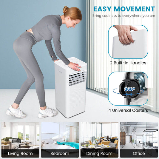 10000 BTU Portable Air Conditioner, Dehumidifier, Sleep Mode, White Portable Air Conditioners White at Gallery Canada