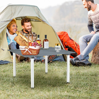 Folding Outdoor Camping Table with Carrying Bag for Picnics and Party, Gray