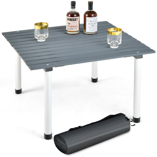 Folding Outdoor Camping Table with Carrying Bag for Picnics and Party, Gray at Gallery Canada