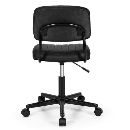 PU Leather Adjustable Office Chair  Swivel Task Chair with Backrest, Black at Gallery Canada