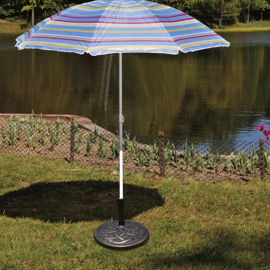 22 Inch Heavy Duty Round Umbrella Base Stand, Bronze Outdoor Umbrella Bases Bronze at Gallery Canada
