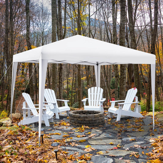 10 x 10 Feet Outdoor Pop-Up Patio Canopy, White Canopies White at Gallery Canada