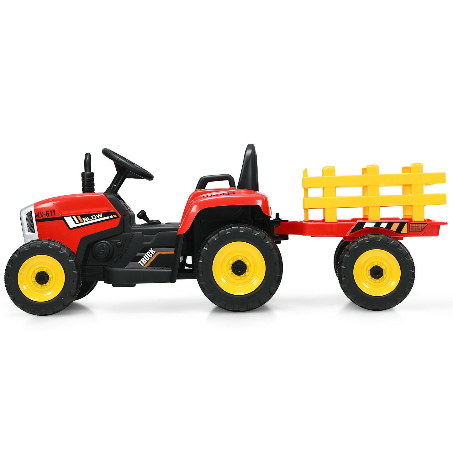 12V Ride On Tractor, 3-Gear-Shift Ground Loader, Red Powered Ride On Toys at Gallery Canada