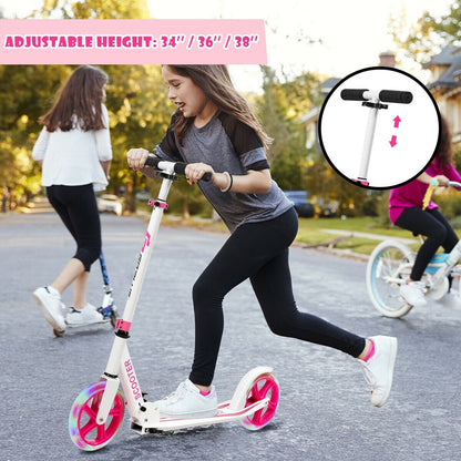 Portable Folding Sports Kick Scooter with LED Wheels, Pink at Gallery Canada