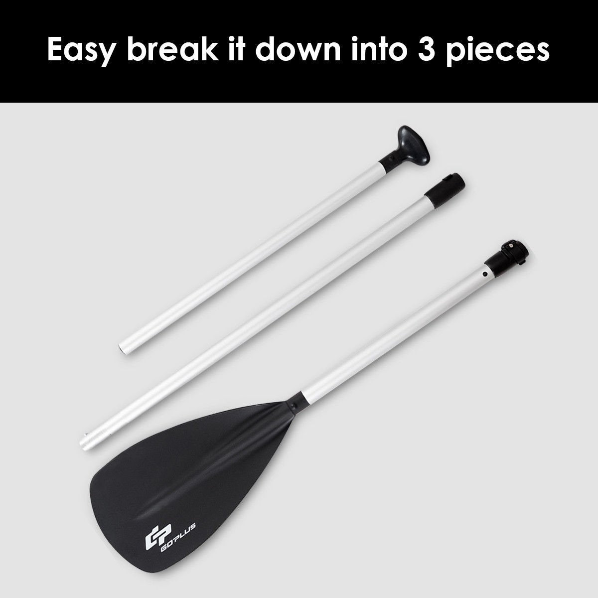 Adjustable 3-Piece Aluminum Alloy Stand Up Paddle, Black at Gallery Canada