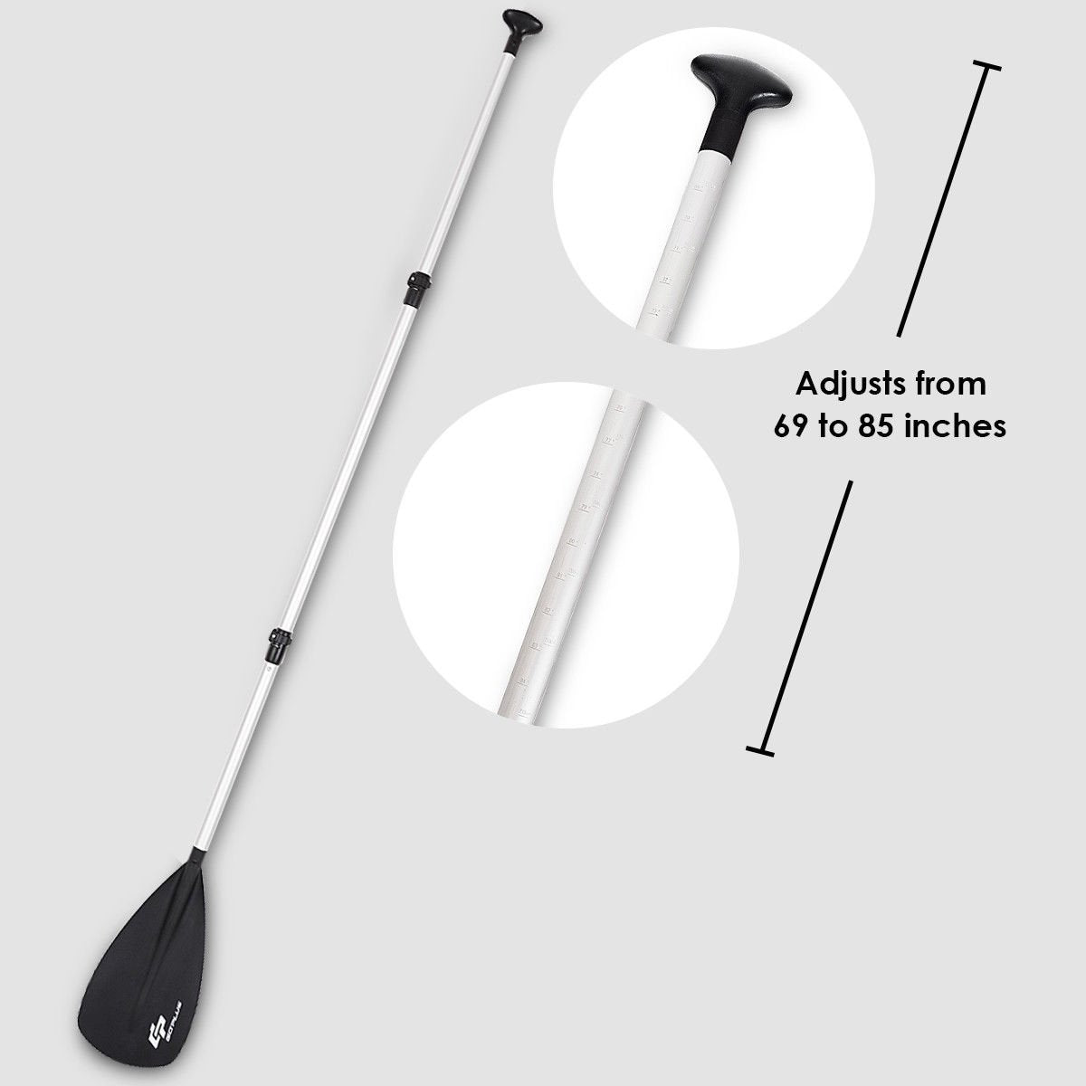 Adjustable 3-Piece Aluminum Alloy Stand Up Paddle, Black at Gallery Canada
