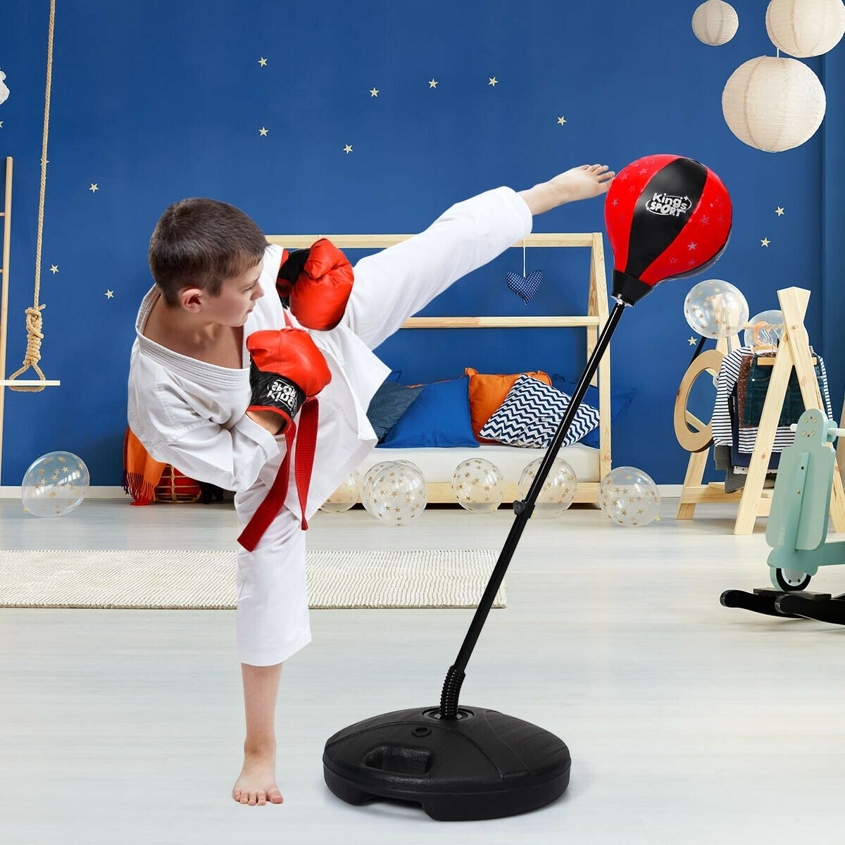 Kids Adjustable Stand Punching Bag Toy Set with Boxing Glove at Gallery Canada