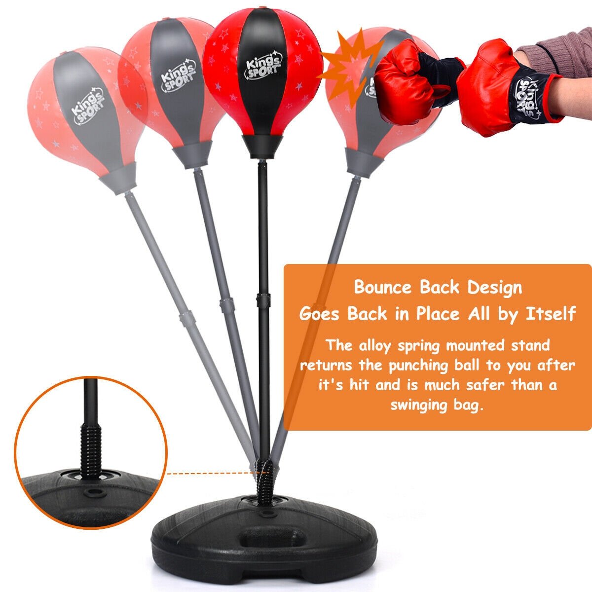 Kids Adjustable Stand Punching Bag Toy Set with Boxing Glove at Gallery Canada