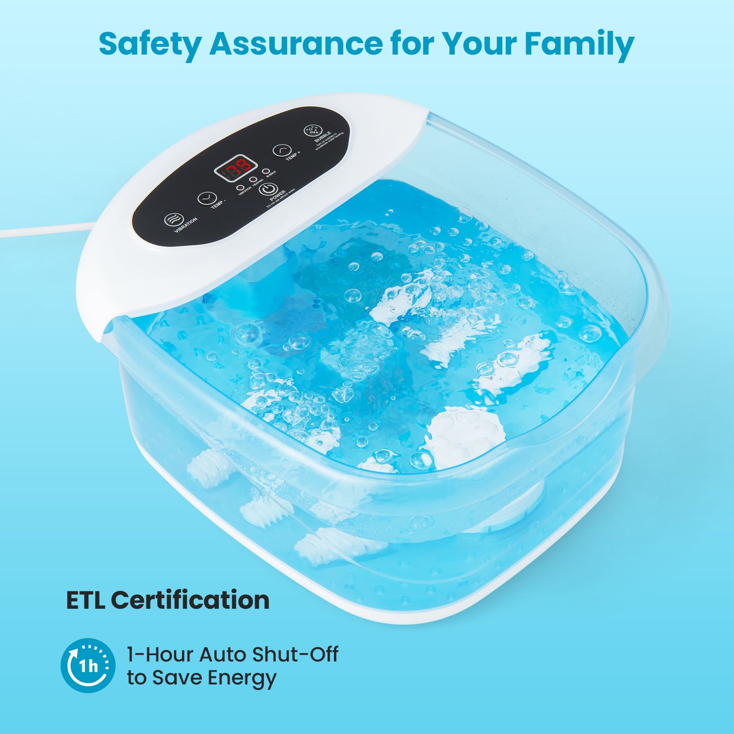 Foot Spa Massager Tub with Removable Pedicure Stone and Massage Beads, Blue Foot Massager at Gallery Canada