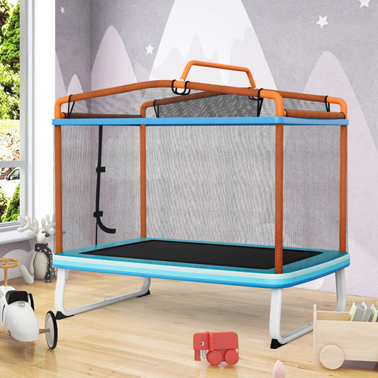 6 Feet Rectangle Trampoline, Swing Horizontal Bar, Safety Net, Orange Trampolines Orange at Gallery Canada