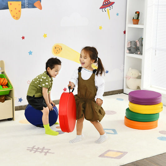 15 Inch Round Toddler Floor Cushions, 6 Pieces, Multicolor Kids Chairs & Seating Multicolor at Gallery Canada