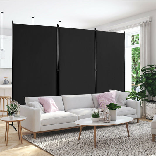 3-Panel Folding Privacy Screen, Office Room Divider, Black Room Dividers Black at Gallery Canada