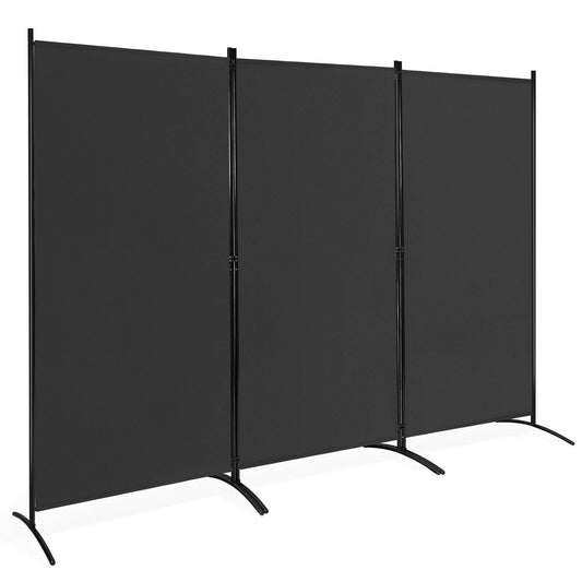 3-Panel Room Divider Folding Privacy Partition Screen for Office Room, Black