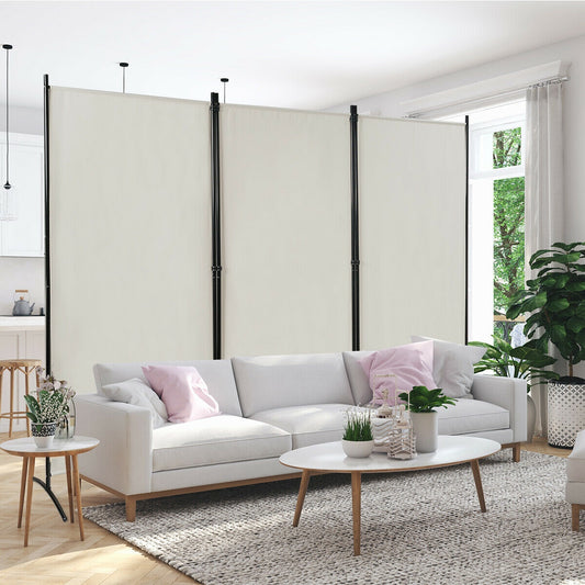 3-Panel Folding Privacy Partition Screen, White Room Dividers White at Gallery Canada