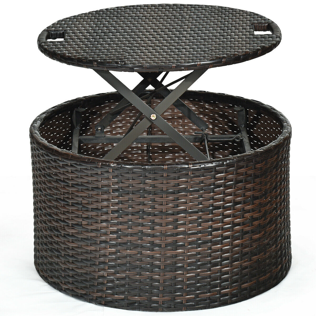 Patio Round Daybed Rattan Furniture Set With Canopy, White Patio Furniture Sets at Gallery Canada
