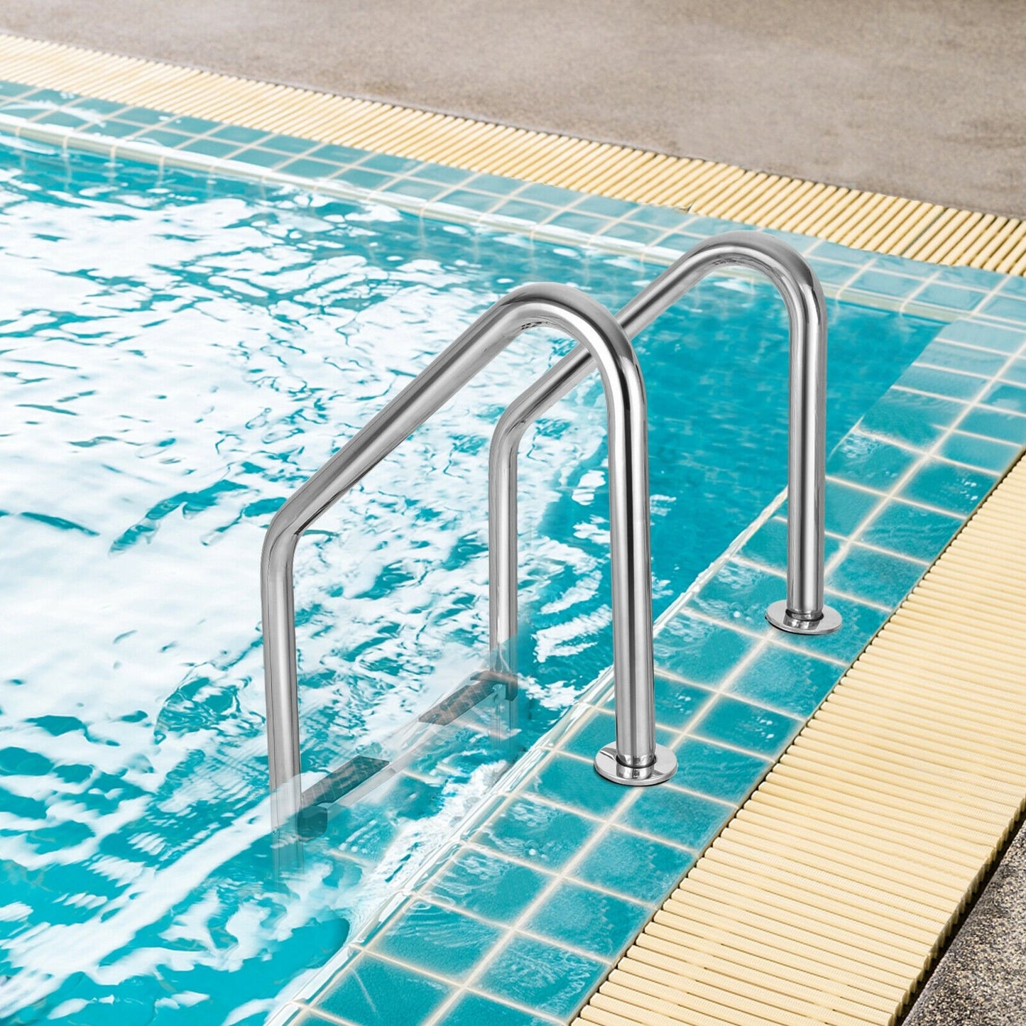 3-Step Stainless Steel Swimming Pool Ladder with Anti-Slip Step, Silver at Gallery Canada