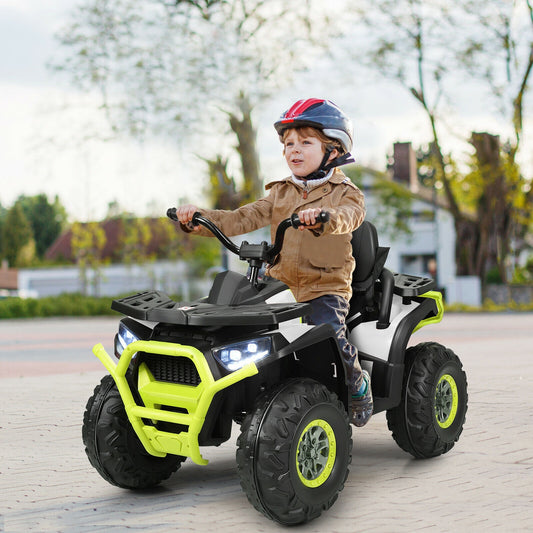 Kids Electric 4-Wheeler ATV Quad, 12 V, MP3, LED Lights, White Powered Ride On Toys White at Gallery Canada