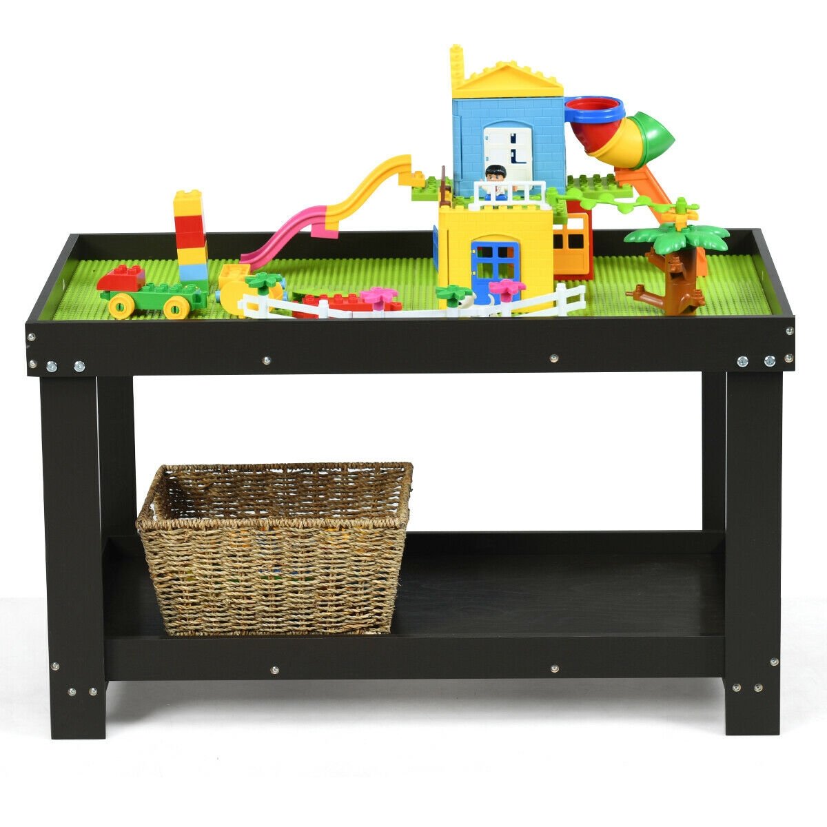 Solid Multifunctional Wood Kids Activity Play Table, Dark Brown at Gallery Canada