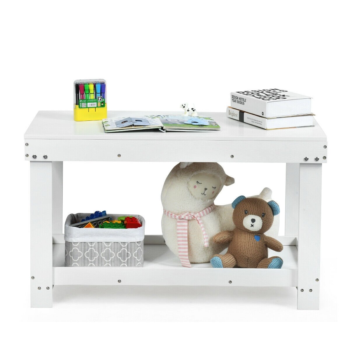 Solid Multifunctional Wood Kids Activity Play Table, White at Gallery Canada