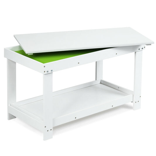 Solid Multifunctional Wood Kids Activity Play Table, White