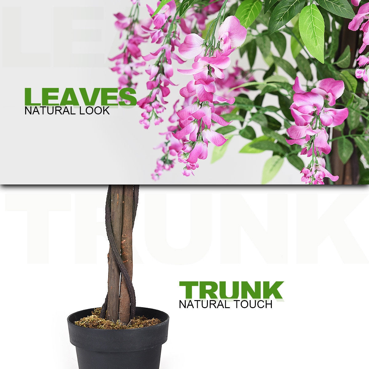 6-Feet Artificial Wisteria Silk Tree, Green Faux Plants at Gallery Canada