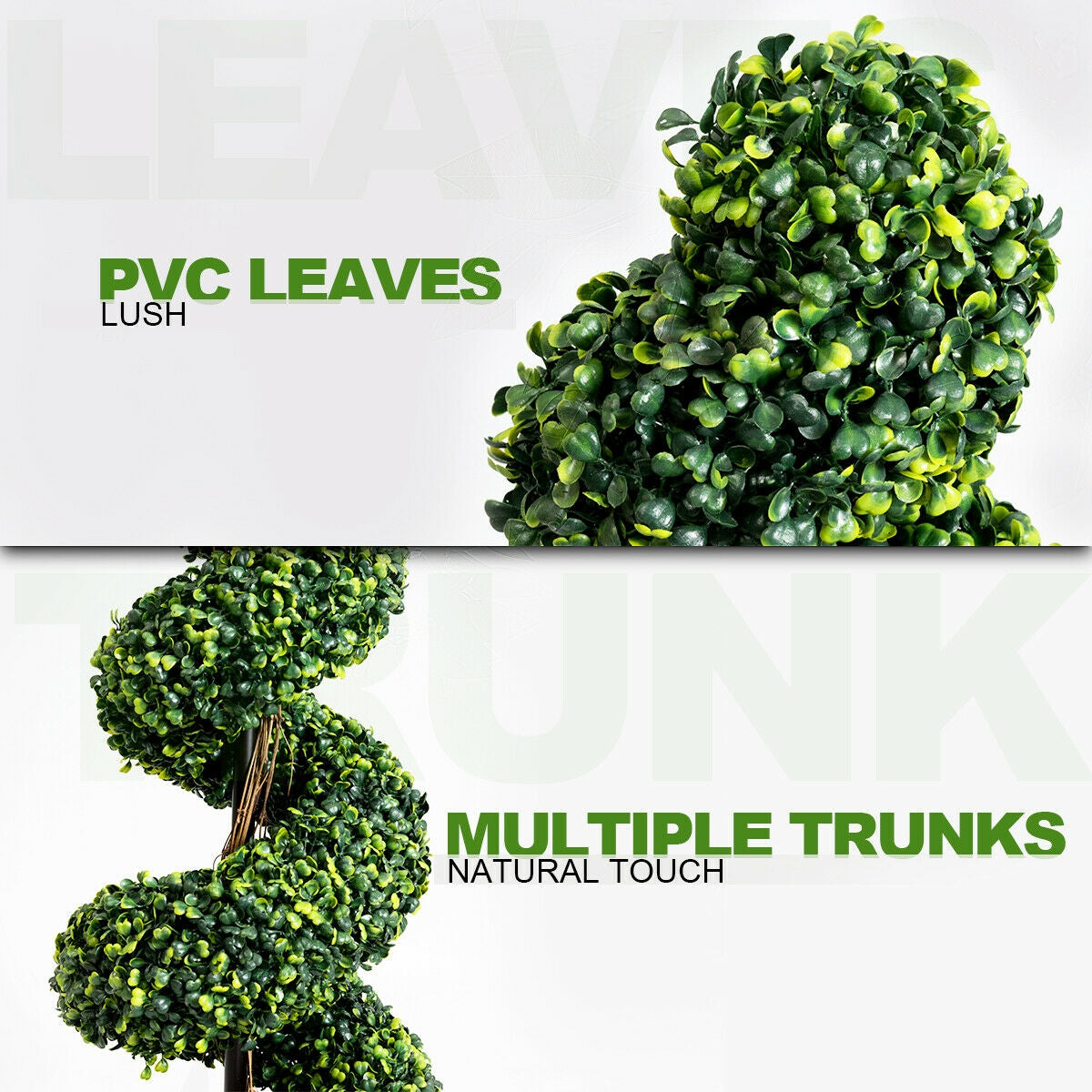 4 Feet Artificial Boxwood Spiral Tree Set, 2 Pieces, Green Faux Plants at Gallery Canada
