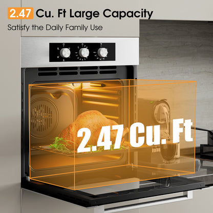 24 Inch Single Wall Oven 2.47Cu.ft with 5 Cooking Modes - Gallery Canada