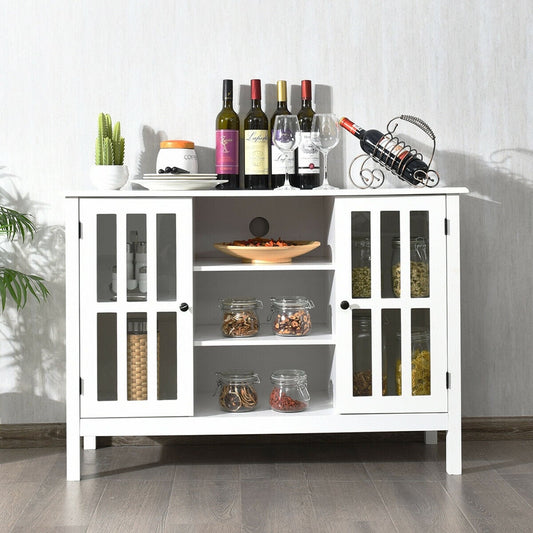 Wooden TV Stand Console Cabinet, 50 Inch, White Entertainment Centers & TV Stands White at Gallery Canada