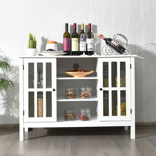 Wooden TV Stand Console Cabinet for 50 Inch TV, White Entertainment Centers & TV Stands White at Gallery Canada
