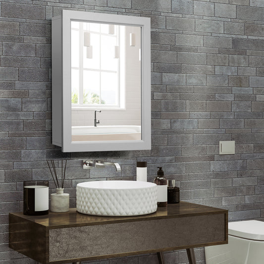 Wall-Mounted Mirrored Medicine Cabinet, Gray Wall Cabinets Gray at Gallery Canada