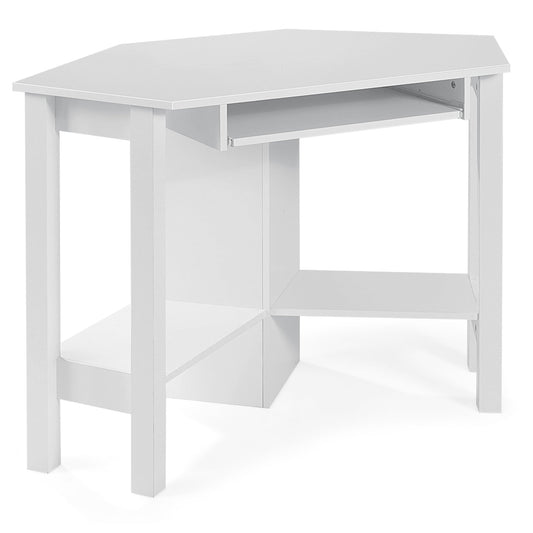 Wooden Study Computer Corner Desk with Drawer, White at Gallery Canada