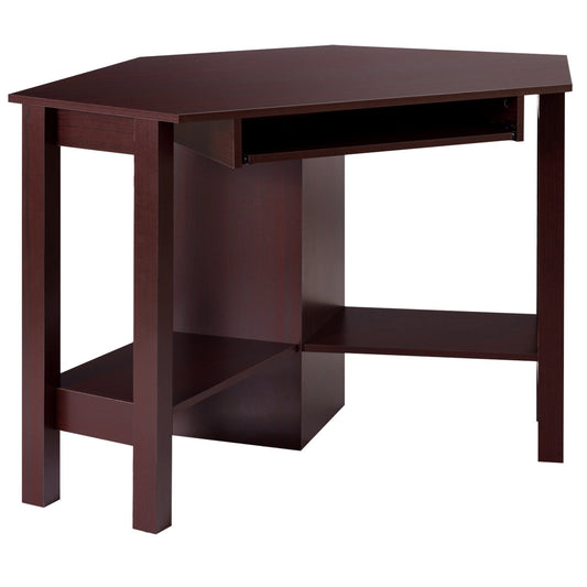 Wooden Study Computer Corner Desk with Drawer, Brown at Gallery Canada