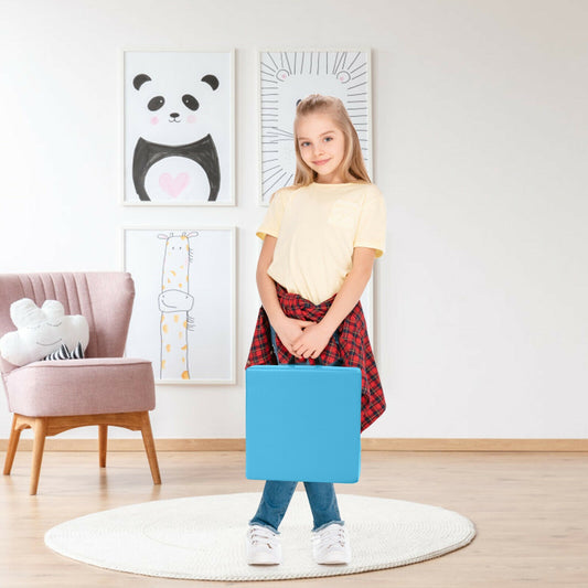 6 Piece 15 Inch Square Toddler Floor Cushions, Flexible Soft Foam Seating, Blue Kids Chairs & Seating Blue at Gallery Canada