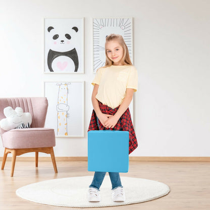 6 Pieces 15 Inches Square Toddler Floor Cushions Flexible Soft Foam Seating with Handles, Blue at Gallery Canada