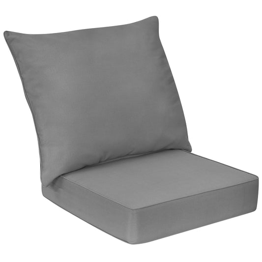 Deep Seat Chair Cushion Pads Set with Rope Belts for Indoor and Outdoor, Gray at Gallery Canada