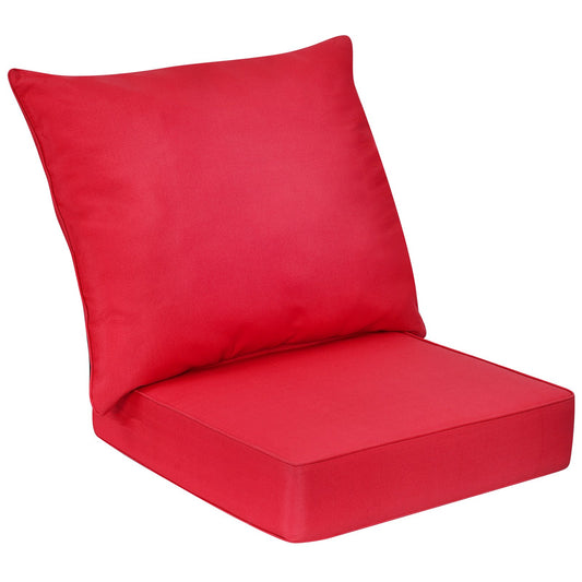 Deep Seat Chair Cushion Pads Set with Rope Belts for Indoor and Outdoor, Red at Gallery Canada