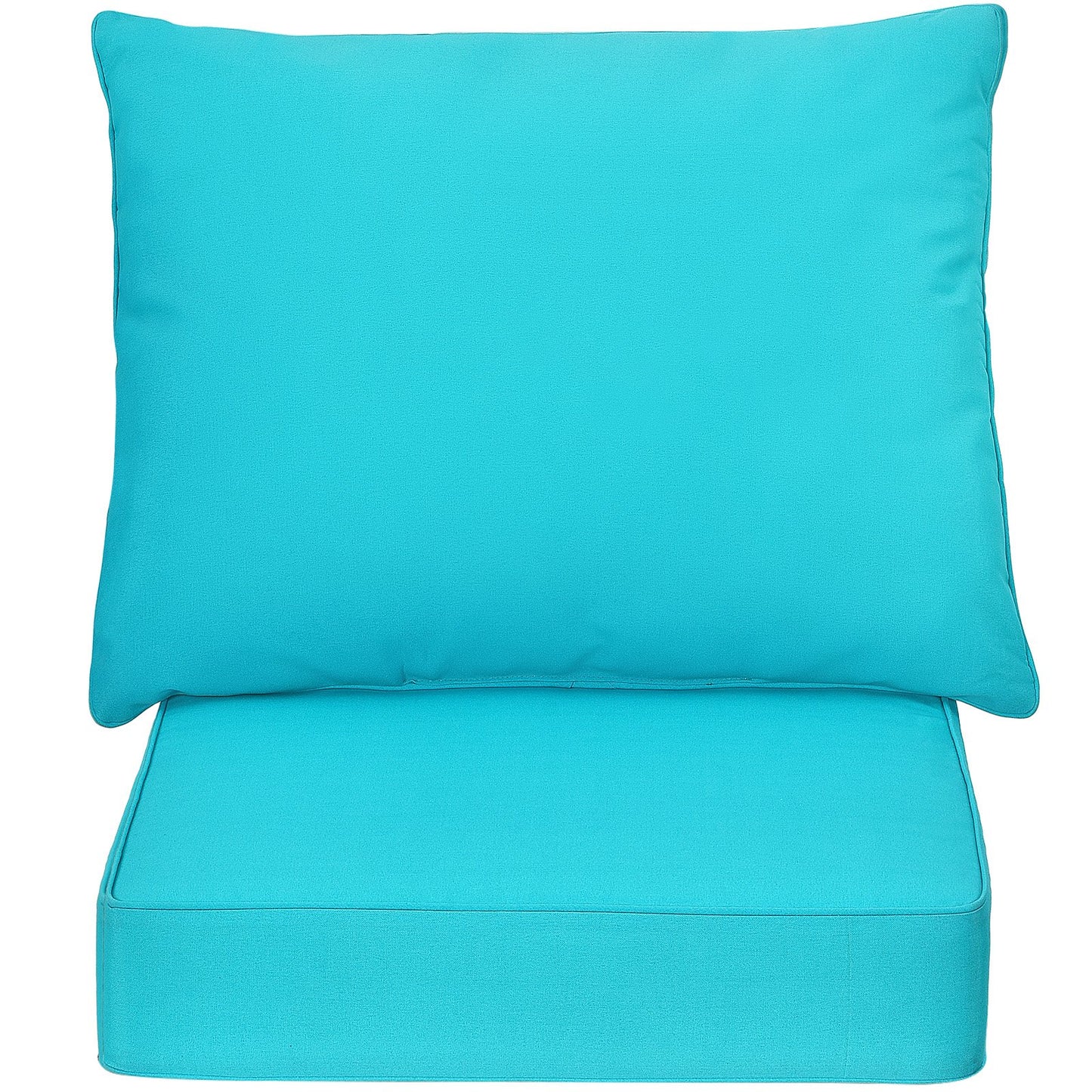 Deep Seat Chair Cushion Pads Set with Rope Belts for Indoor and Outdoor, Turquoise at Gallery Canada