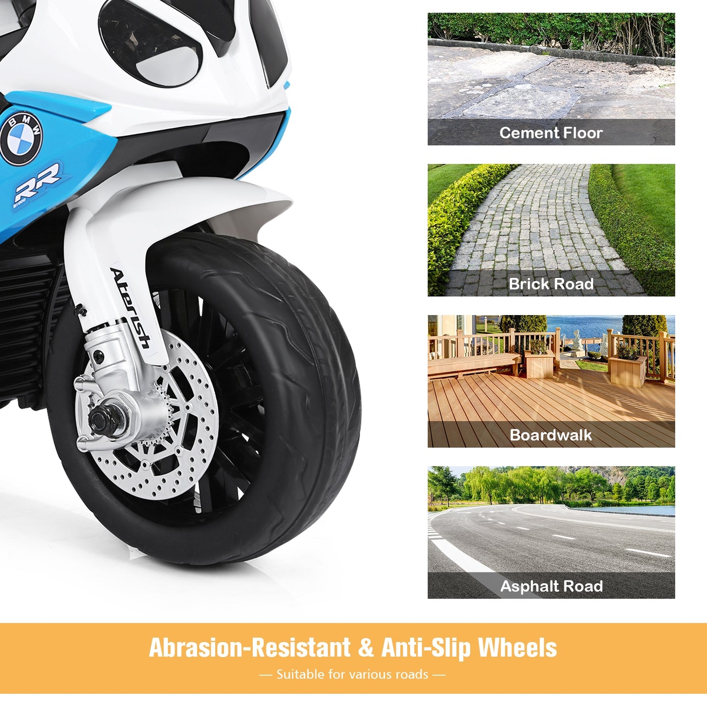 6V Kids 3 Wheels Riding BMW Licensed Electric Motorcycle, Blue Powered Ride On Toys at Gallery Canada