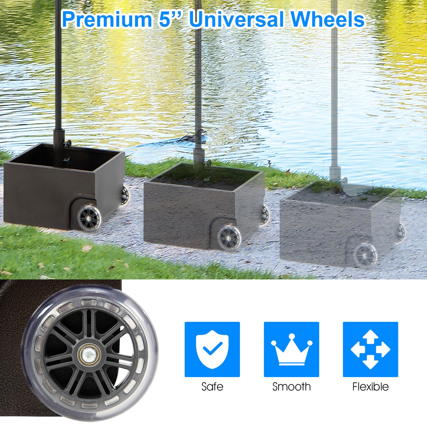 150 Pounds Patio Umbrella Base, Black Outdoor Umbrella Bases at Gallery Canada