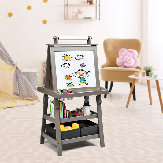 3 In 1 Double-Sided Art Easel, Gray Art Easels Gray at Gallery Canada