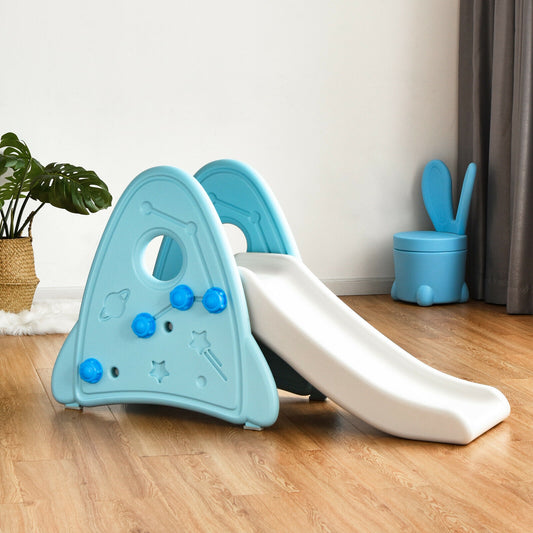 Freestanding Baby Slide Indoor First Play Climber Slide Set for Boys Girls, Blue Climbers & Slides Blue at Gallery Canada