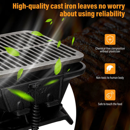 Heavy Duty Cast Iron Tabletop BBQ Grill Stove for Camping Picnic, Black at Gallery Canada