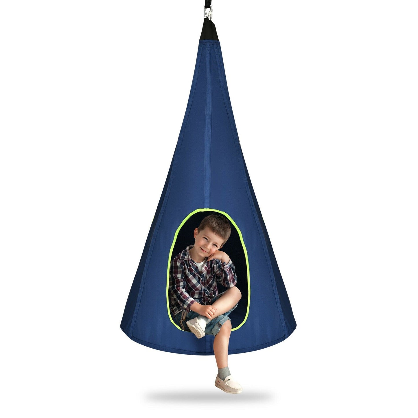 40 Inch Kids Nest Swing Chair Hanging Hammock Seat for Indoor Outdoor, Blue at Gallery Canada
