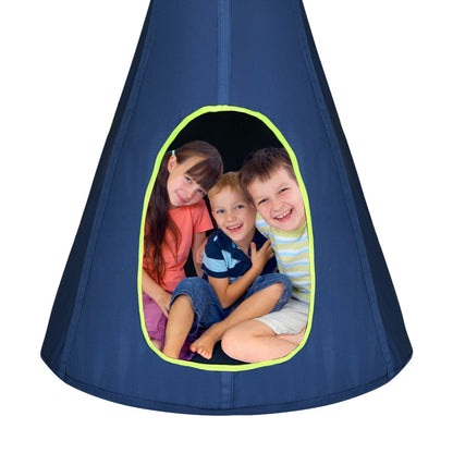 40 Inch Kids Nest Swing Chair Hanging Hammock Seat for Indoor Outdoor, Blue at Gallery Canada