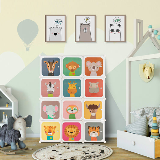 12 Cube Kids Wardrobe Closet, White Kids Storage White at Gallery Canada