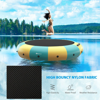 15 Feet Inflatable Splash Padded Water Bouncer Trampoline, Yellow